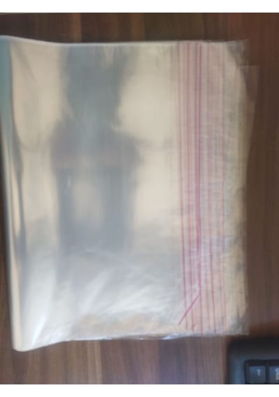 100 Adet 30x45 Cm Bantlı Yapışkanlı Şeffaf Opp Jelatin Poşet Torba, Şeffaf Poşet 30x40+5 Şefaf 3