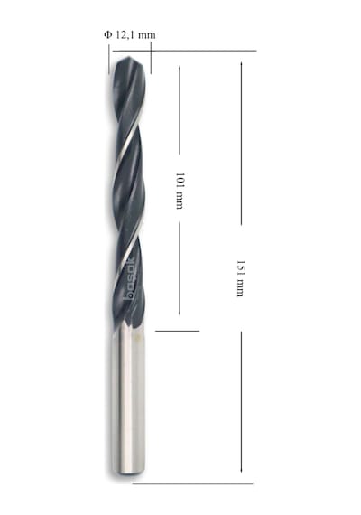 MTE 12,1 mm Haddeli Metal Matkap Ucu HSS DIN 338