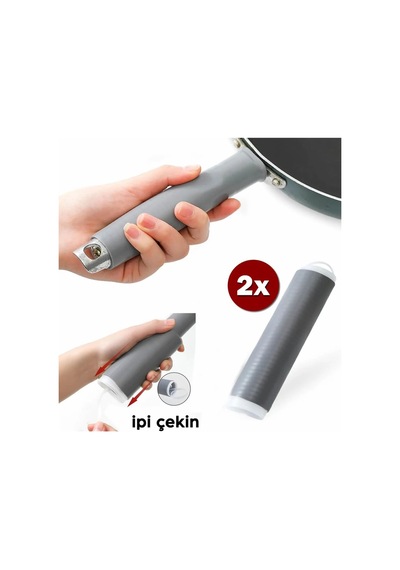 Pratik Isı Yalıtımlı Kaydırmaz Silikon Tava Sapı Tutacağı 2li Set Renksiz