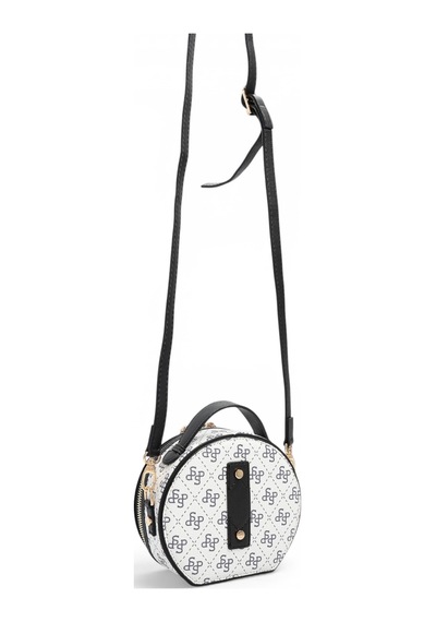 Silver & Polo Silver Polo Beyaz - Siyah Monogram Kadın Çapraz Çanta Sp1163