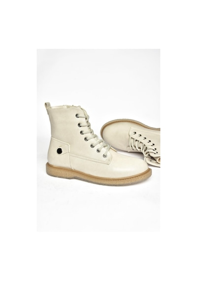 Fox Shoes R374821609 Bej Alçak Tabanlı Klasik Kadın Bot Bej