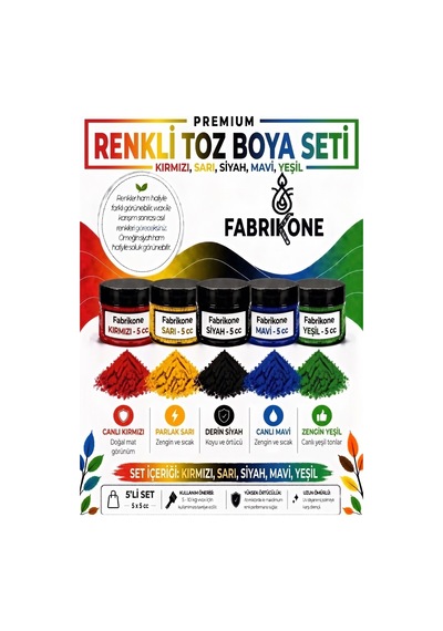 5'li Set Premium Parafin Soya Wax Toz Mum Boyası Hobi Seti - 5 Cc Kırmızı, Sarı, Siyah, Mavi, Yeşil Bkfab5ksrsmy5g Karışık