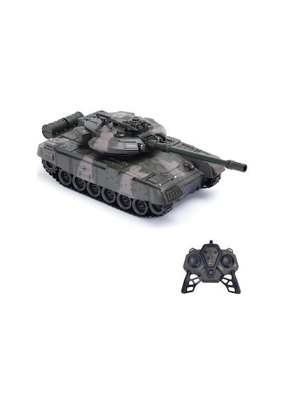 Oyuncak Şarjlı Uzaktan Kumandalı Rc Tank 33 Cm 360 Döner Gövde Ve Namlu Işıklı Sesli Atış Efektli
