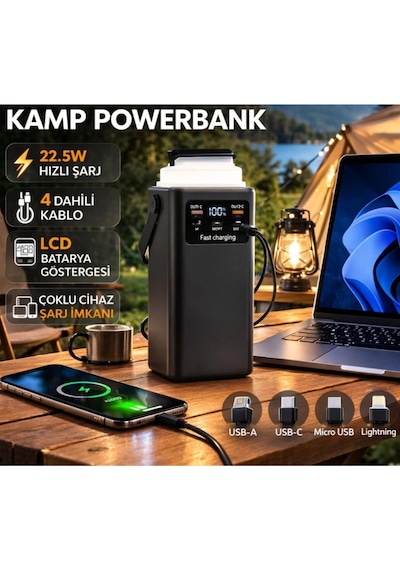 Acl Pw-113 50.000 Mah Dijital Göstergeli Powerbank 22.5w Hızlı Şarj Destekli Batarya Çok Renkli