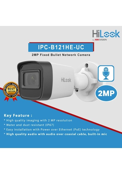 Hilook Ipc-b121he-uc Bullet Full Hd 2 Mp 2.8mm Sesli