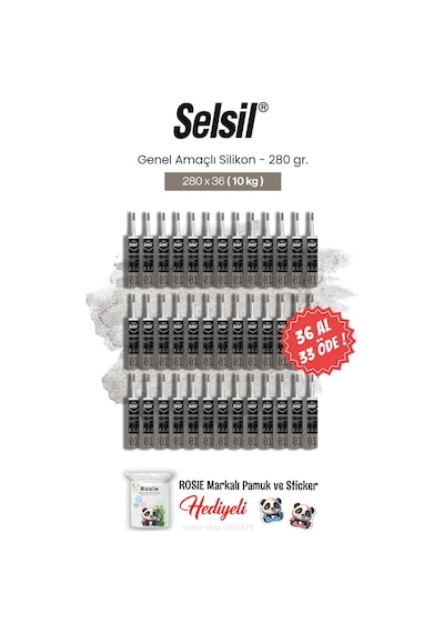 Selsil 280 Gr 36 Al 33 Öde Genel Amaçlı Silikon Ve Rosie Pamuk