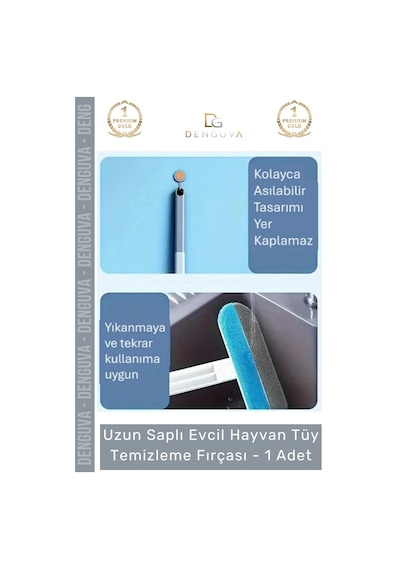 Tüyfırçası Uzun Saplı Evcil Hayvan Kedi Köpek Koltuk Halı Araba Mikrofiber Tüy Temizleme Fırçası - Çok Renkli
