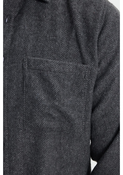 Tudors Erkek Slim Fit Dar Kesim Armürlü Oduncu Cepli Spor Yaka Antrasit Gömlek-41859 Antrasit