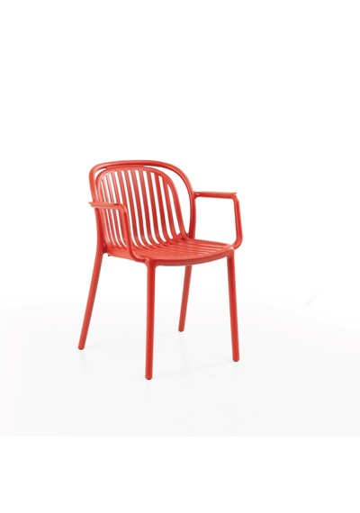 Polo Sandalye 2'li Set Balkon, Bahçe Ve Kafe Sandalyesi Kırmızı