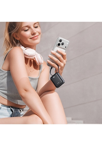 Mcdodo Mc-8620 10000mah 22.5w Pd Hızlı Şarj Dahili Kablolu Powerbank Siyah