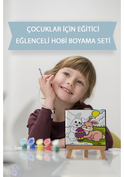 Sevimli Tanşanlar Çocuk Eğitici Tuval Boyama Hobi Seti