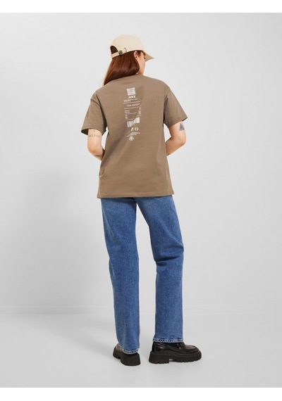 Jjxx Sıfır Yaka Rahat Kesim Kahverengi Kadın T-shirt 12241199 001