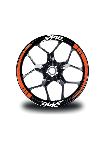Duke Yazılı Uzun Üçgen Kesim KTM Şerit Jant Sticker Etiket Modeli