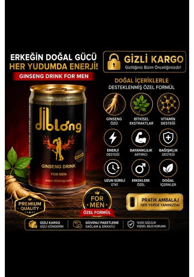 Diblong Ginseng Drink For Men Enerji İçeceği 12'li Paket Ginseng Özlü Vitamin Destekli İçecek