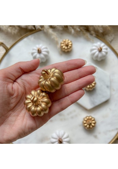 Kate Aspen Fall Decor Mini Altın Kabak Masa Kartı Tutucu 6 Adet , Şükran Günü Masa Dekorasyonu, Sonbahar Temalı Genel