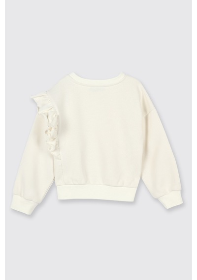 Panço Kız Çocuk Sweatshirt Ekru