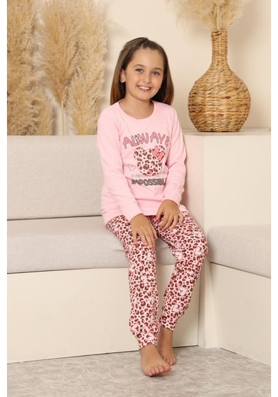 Miniğimin Cicileri Always Leopar Baskılı Kız Çocuk Pijama Tak... Pembe