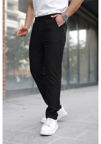 Etiler Collection Erkek Fitilli Beli Lastikli Rahat Pantolon Siyah Etiler Collection Erkek Fitilli Beli Lastikli Rahat Pantolon Siyah