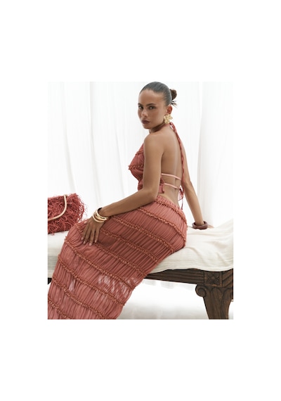 Mai Collection Mai Studios Co. Sofi Transparan Tarçın Crop Etek Takım Tarçın