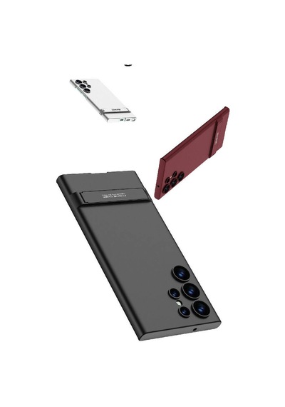 Galaxy S24 Ultra Kılıf Uzaklarda Arama Kamera Korumalı Dikey Standlı Ays Kılıf Koyu Yeşil