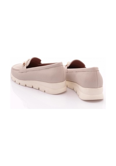 Dgn 6095-1 Kadin Aksesuarli Loafer Ayakkabi Ekru