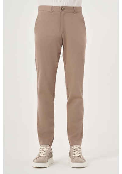 Morven Erkek Vizon Yazlık Pamuk Yan Cep Slim Fit Chino Pantolon 25ys003011405 Vizon