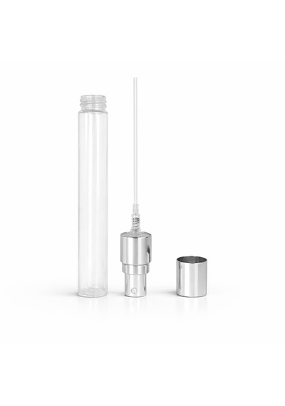 50 Adet Boş Cam Parfüm Şişe, 10 Ml, Vidalı, Şeffaf, Gold-silver Metal Valf Ve Kapaklı