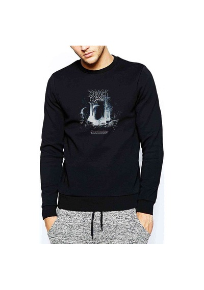 Carach Angren Stratarmontanur Baskılı Siyah Erkek Örme Sweatshirt