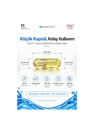 Aniqnaturals Balik Yaği Omega 3 - 300 Licaps - Fransa Dan