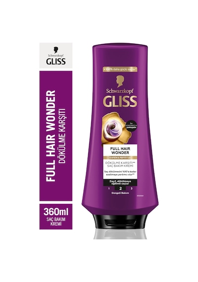 Gliss Full Hair Wonder Dökülme Karşıtı Saç Bakım Kremi 360 Mlx3 Adet set-hnkl-1515-753
