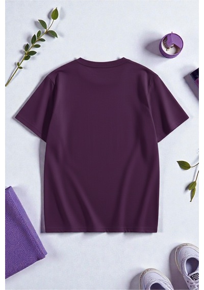 Uyguntarz Unisex Montain Baskılı T-shirt Mor