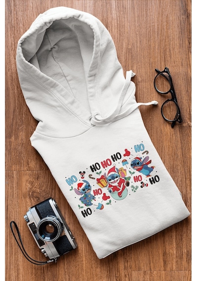 Stitch Happy New Year Kapşonlu Sweatshirt 001