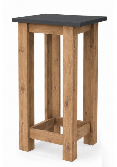 Gora Tabure - 40cm - Bar Sandalyesi - Bar Taburesi Atlantik Çam - Antrasit