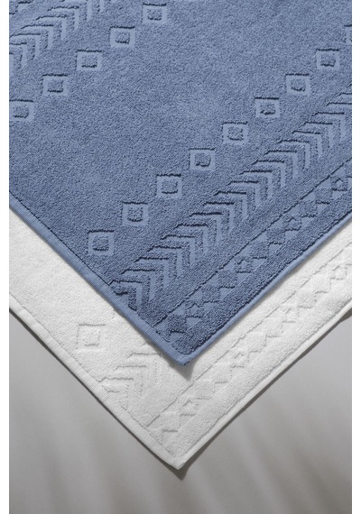 Oscuro Bathmat Sky - Ekstra Yumusak, Modern %100 Pamuk 50X75Cm. A Beyaz
