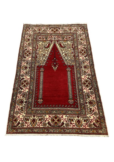 El Dokuma Sıfır Bürünüz Halısı 107x171 Antika Kök Boya %100 Yün Halı