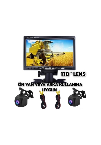 7" Ekran ve 2 Adet geniş açılı Kamera Seti