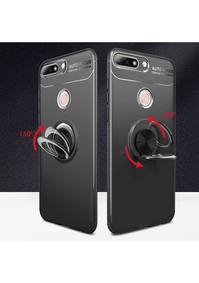 Huawei Honor 7C Kilif Yüzüklü Tam Korumali Silikon Kapak 418751238