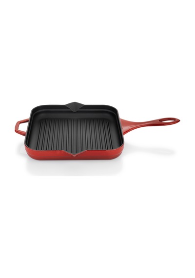 Schafer Guss Chef Döküm Kare Grill Tava 28x28Cm-1 Parça-Kırmızı