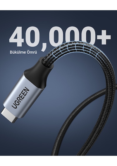 Ugreen Usb-c Erkek - Usb-c Dişi Gen-2 Örgülü Uzatma Kablosu 1 M, Uzay Grisi, 30205