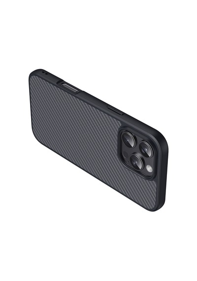 Apple Uyumlu iPhone 16 Pro Max Kılıf M-safe Şarj Özellikli Karbon Fiber Tasarımlı Zore Elnino Kapak Siyah