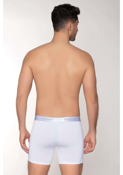 Dowry Erkek Modal Boxer Logo Lastikli Uzun Beyaz Beyaz