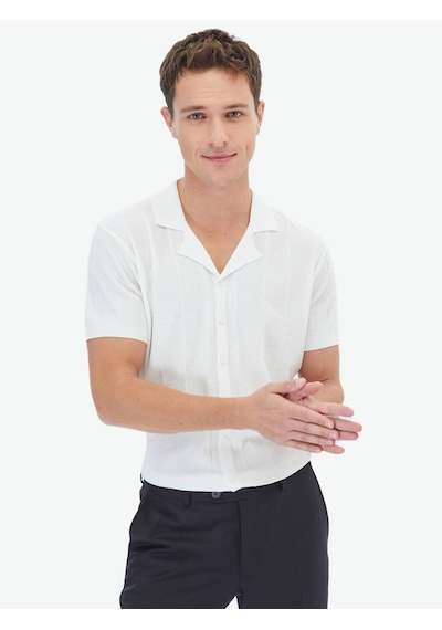 Ekru Regular Fit Casual Gömlek Ekru