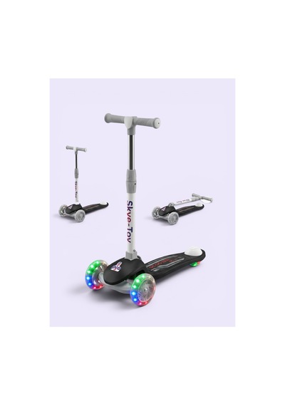 Gtpro Çocuk Scooter Katlanabilir 3+yaş 3tekerli Led Işıklı 50kğ Kapasite Siyah