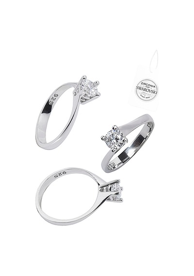 Brezza Lusso Jewelry Swarovski Zirconia Taşlı Tektaş Zarafet Kadın Yüzük 14