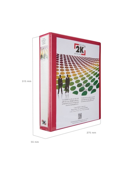 2K Evrak Sunum Tanıtım Firma Klasörü A4 Pvc 5 cm 2 Halkalı 350 Yaprak Kapasiteli Ring Binder File 27,5x32 cm