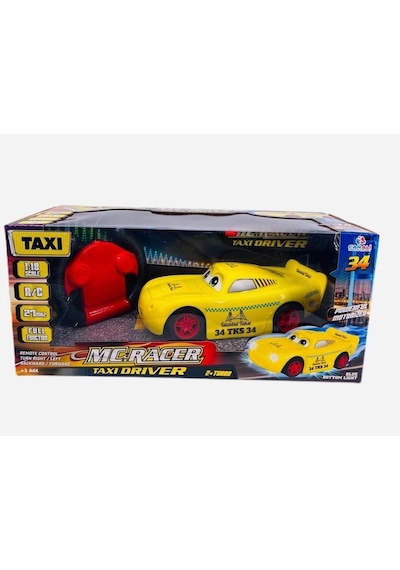 Uzaktan Kumandalı Şimşek Mcqueen Taksi Araba Pilli Full Fonksiyon Oyuncak Karışık