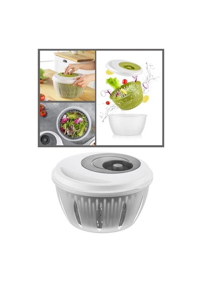Flora Pratik Salata Ve Sebze Kurutucu 4,5 Litre, Meyve Sebze Marul Yeşillik Yıkama Kurutma Kabı Antrasit