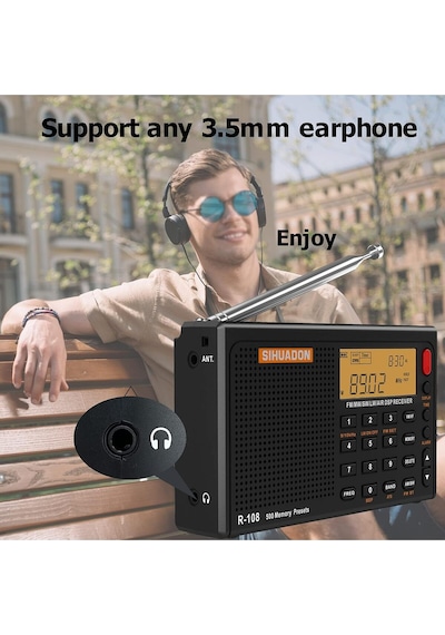 Sıhuadon R-108 Radyo Fm Stereo Dijital Taşınabilir Radyo Am Sw Hava Radyo Alıcısı