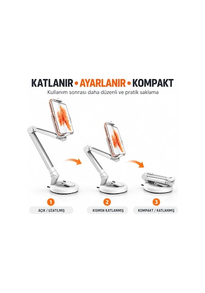 Vantuzlu Araç İçi Telefon Tutucu 360 Döner Stand Sp-34 2 Mixed