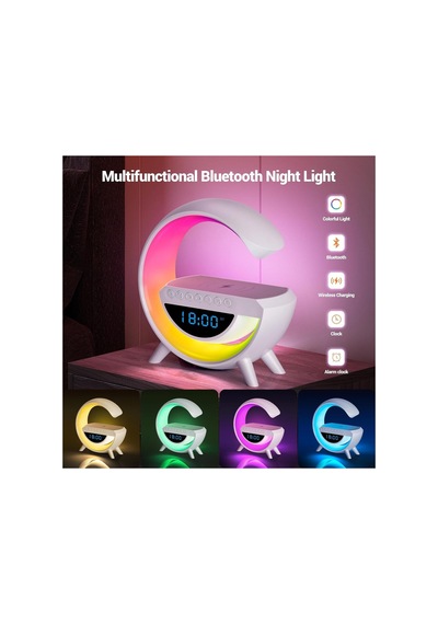 Bluetooth G Hoparlör Rgb Led Işıklı Speaker Alarm Saat Aux Usb Sd Kart Wireless Şarj